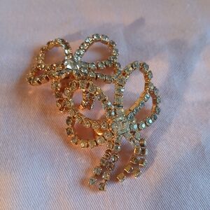 Vintage Rhinestone Bow Shoe Clips By Musi